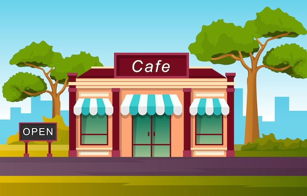 Cafe flat illustration