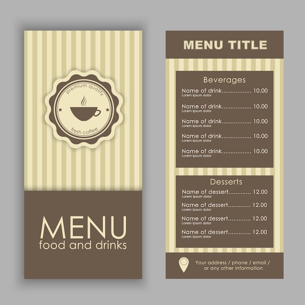 Cafe menu template