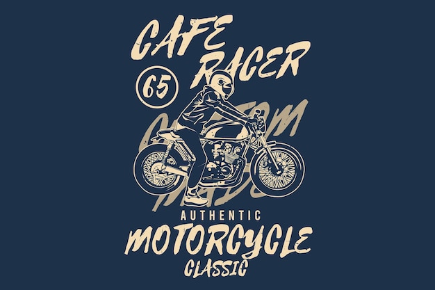 Cafe racer authentic motorcycle classic custom made silhouette design