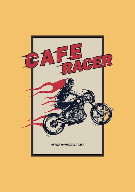 cafe racer poster vector clip art