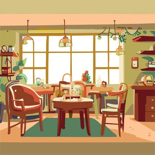 Cafe room vector 1