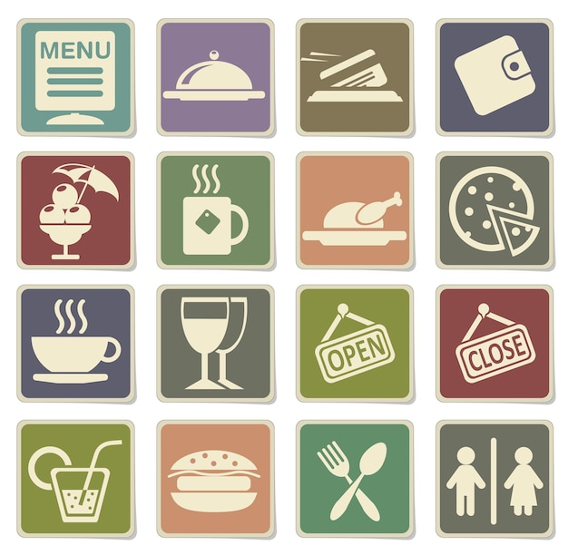 Cafe Silhouette  icons on cardboard labels