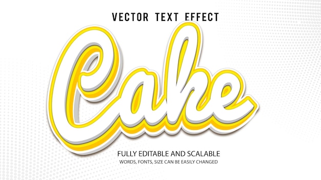 Cake 3d Editable Text Effect Vector With Cute Background