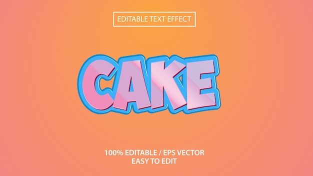 Cake 3D text effect eps Premium VectorxA