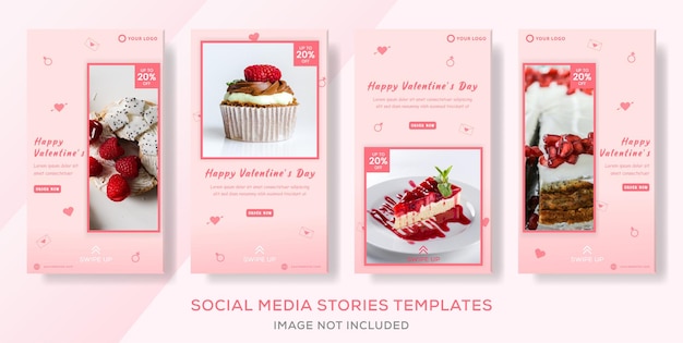 Cake banner template for valentines day premium