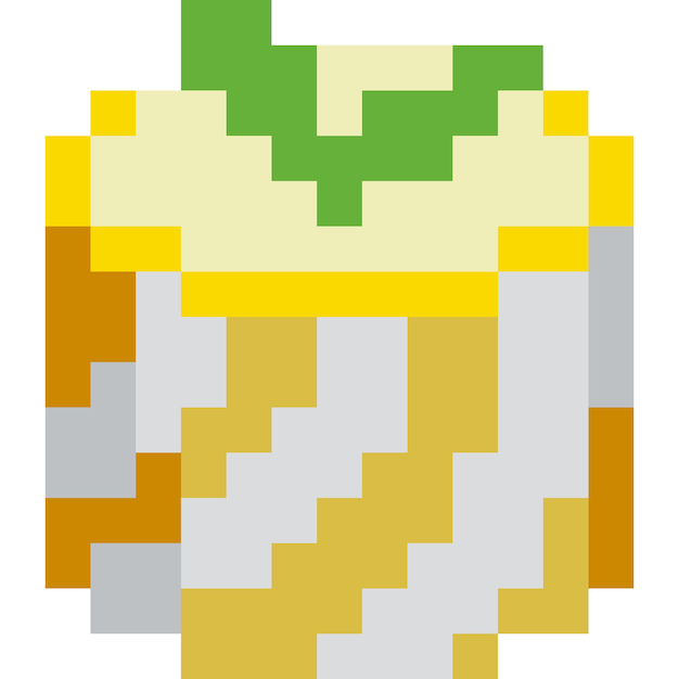 Cake cartoon icon in pixel style