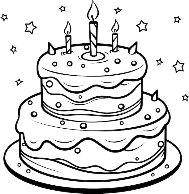 Vector cake coloring page image