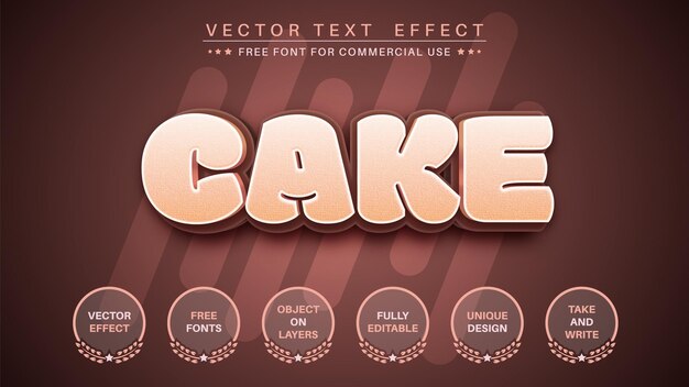 Cake Editable Text Effect, Font Style