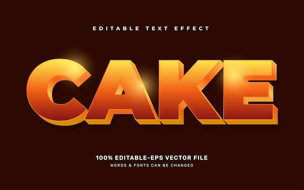 Cake editable text effect template