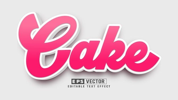 Cake Editable Text Effect Vector 3d Style