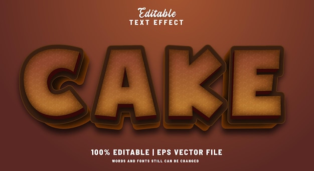 Cake editable text style 3d