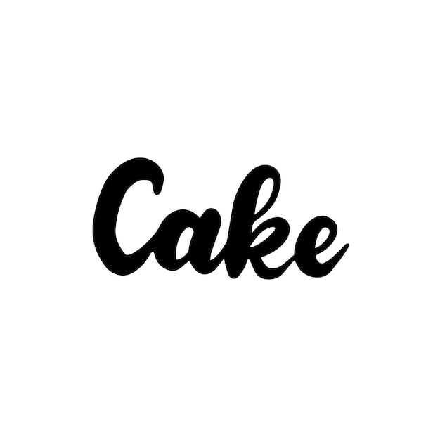 Cake Handwritten Lettering. Vector Illustration of Calligraphy Design Element.