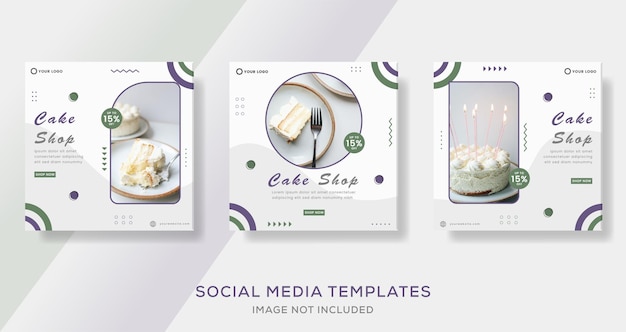 Cake shop banner tempalte for social media business premium vector