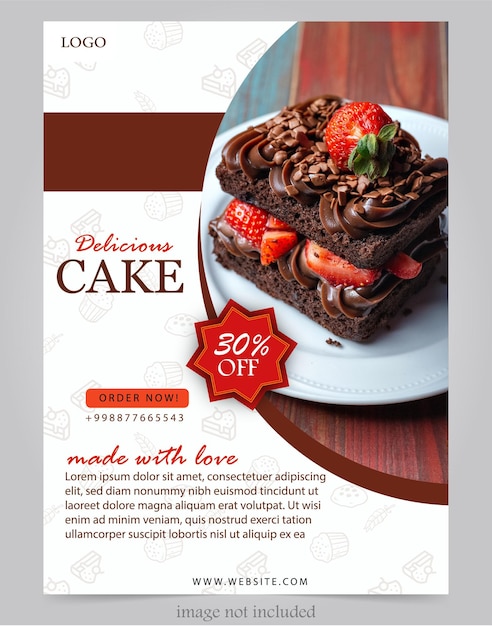 cake shop banner template poster simple design