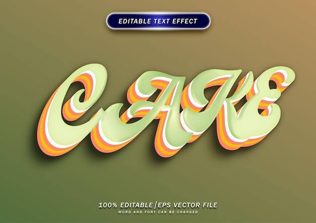 Cake text style effect editable