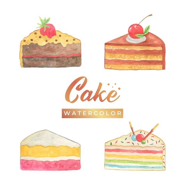 Cake Watercolor Design Illustration