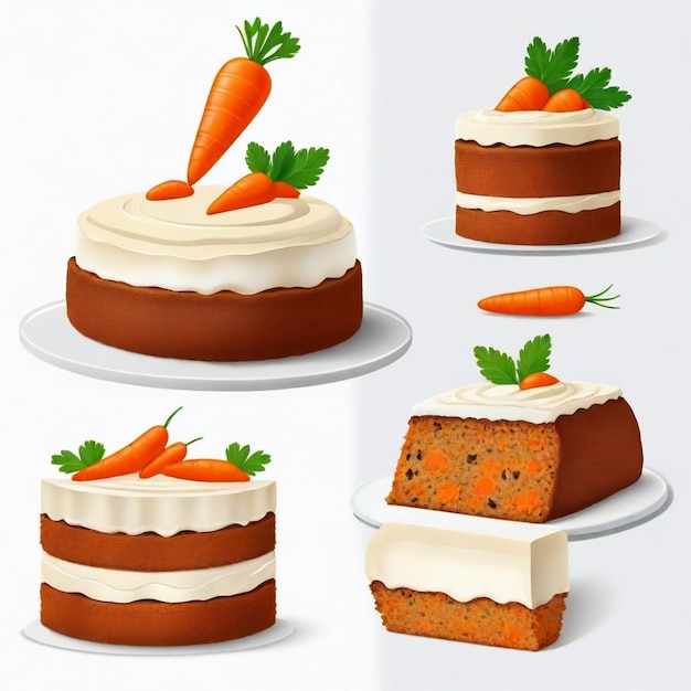 Vector a cake with carrots and a carrot on it