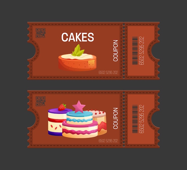 Cakes coupon Gift Voucher ticket card