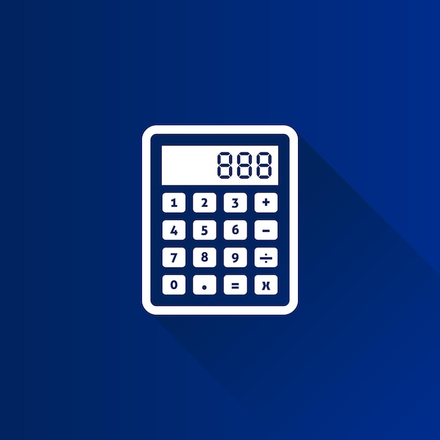 Calculator flat color icon long shadow vector illustration