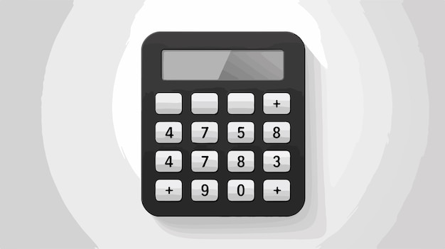 Vector calculator icon flat rounded square button