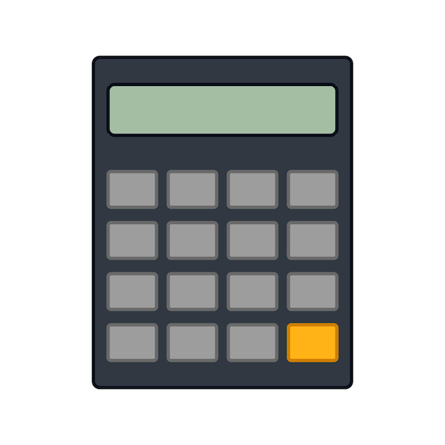 Calculator isolated on white background Vector illustration