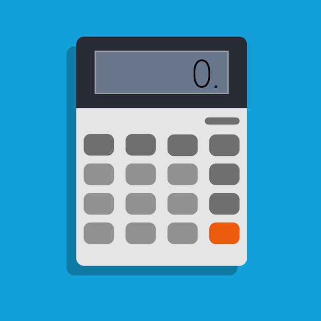 Calculator machine in flat design