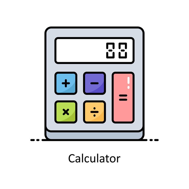 Vector calculator vector filled outline icon style illustration symbol on white background eps 10 file