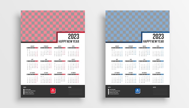 Calendar 2023. Calendar design template. Wall calendar design 2023.