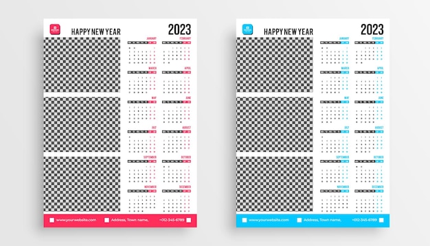 Calendar 2023. Calendar design template. Wall calendar design 2023.