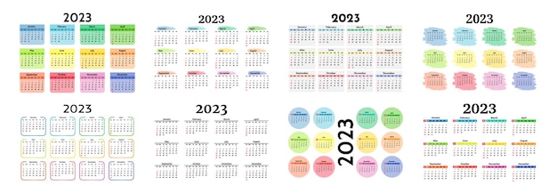 Calendar for 2023 isolated on a white background