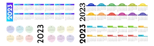 Calendar for 2023 isolated on a white background