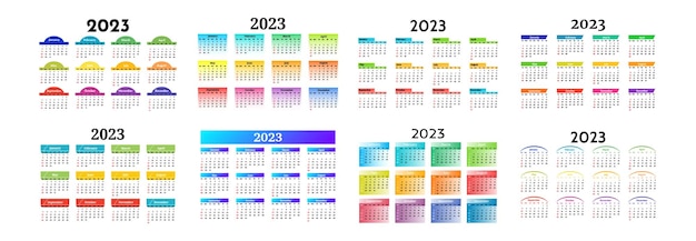 Calendar for 2023 isolated on a white background