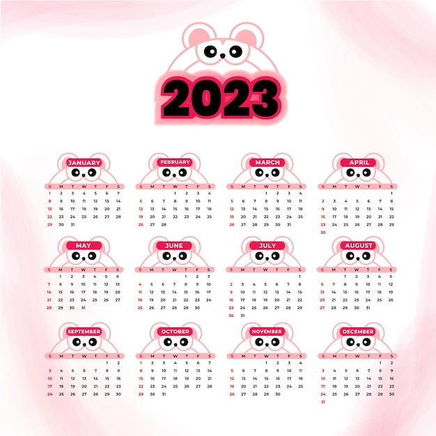 Calendar 2023 template vector, simple minimal design, Planner 2023 year, Wall calendar 2023 year.