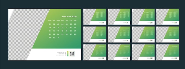 calendar 2024 desk template design