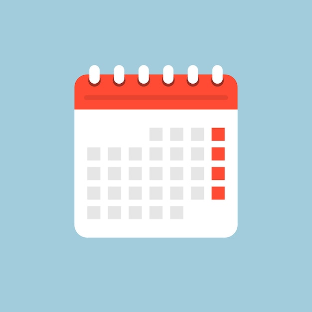 Calendar agenda icon in flat style