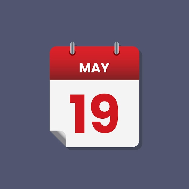 Calendar date month icon flat may vector