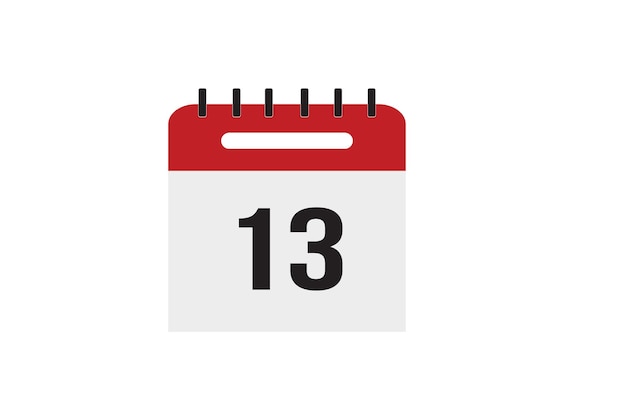 Calendar flat icon for websites and graphic resources Important date vector illustration of calendar with specific day 13