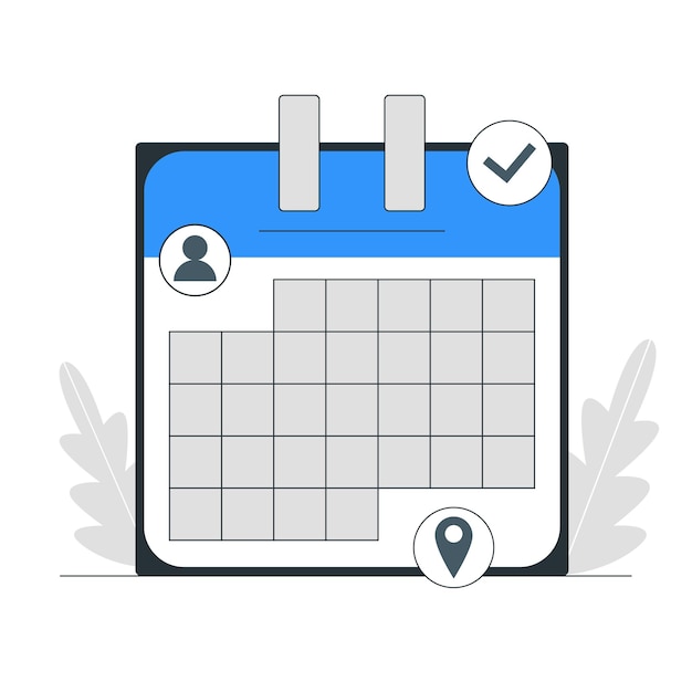 Calendar icon in flat style Mark the date holiday important concepts of the day Vector icon