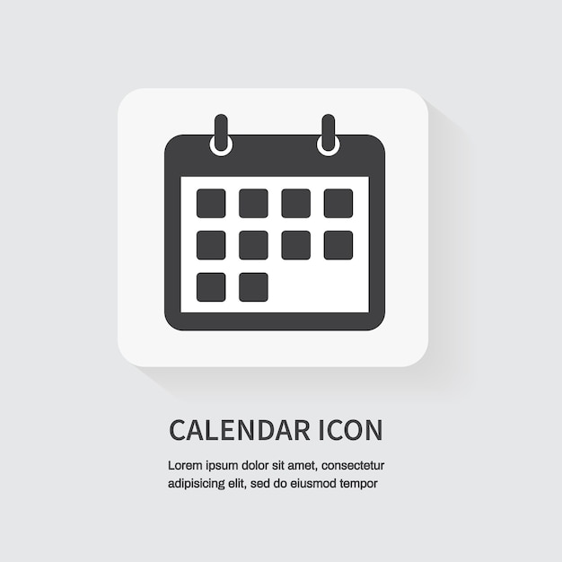 Calendar icon Mark the date Schedule icon Flat design Vector illustration