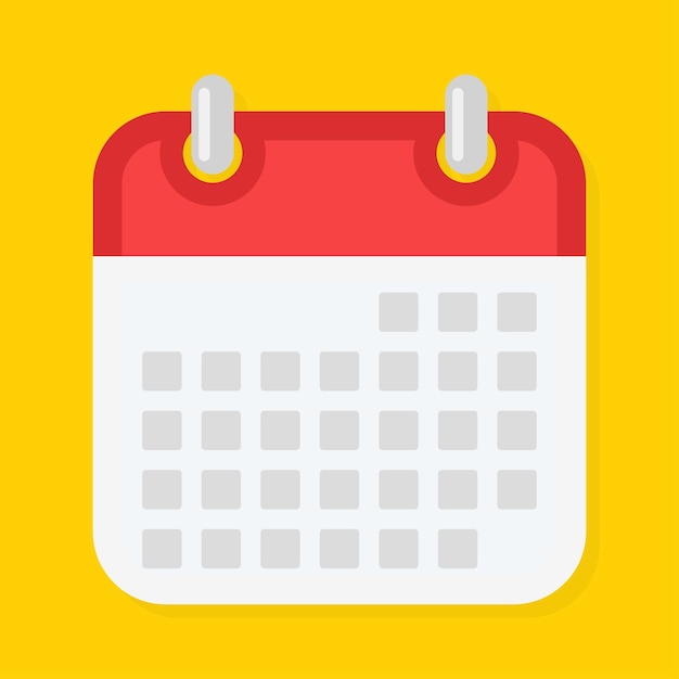 Calendar icon on yellow background