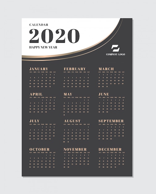 Calendar Planner Template for 2020