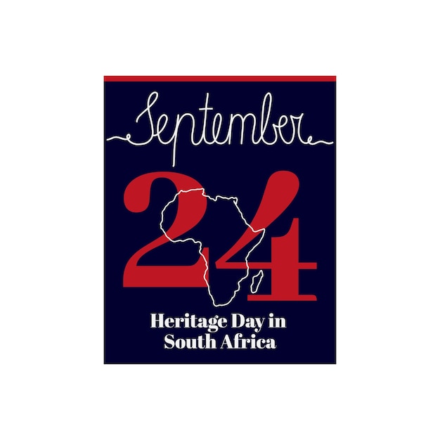 Calendar sheet vector illustration on the theme of Heritage Day in South Africa on September 24