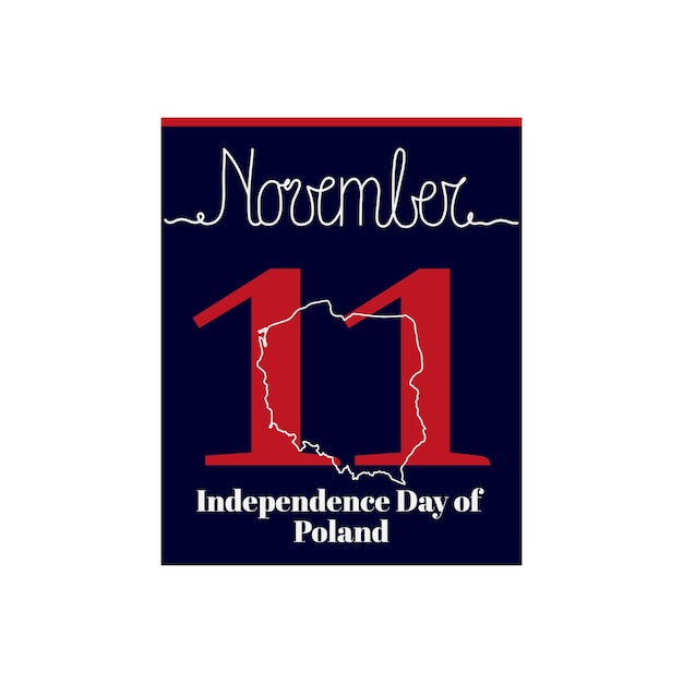 Calendar sheet vector illustration on the theme of Independence Day of Poland on November 11