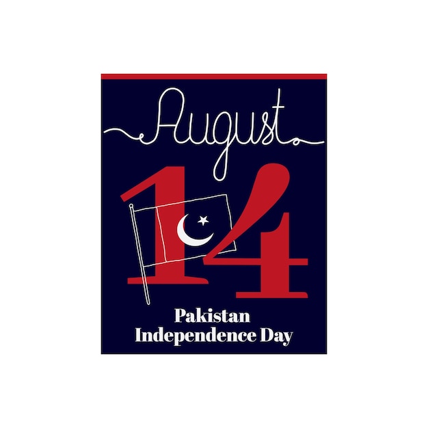 Vector calendar sheet vector illustration on the theme of pakistan independence day on august 14