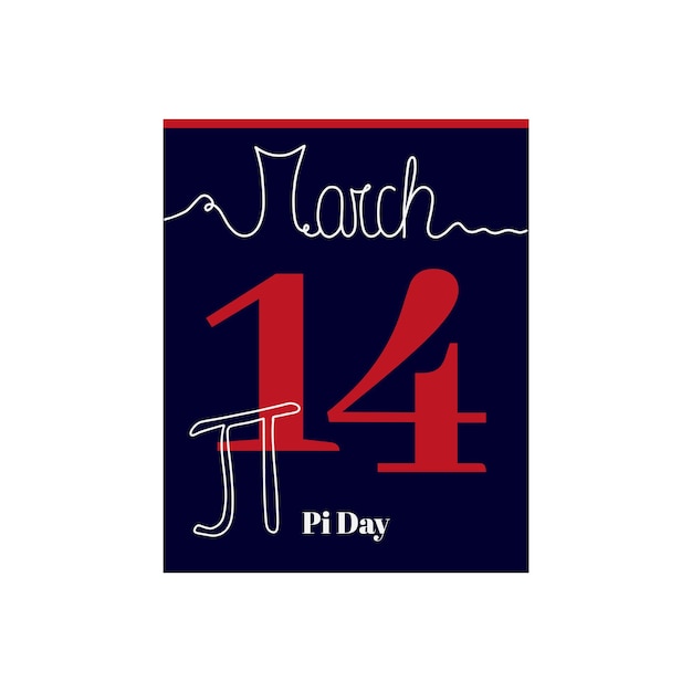 Calendar sheet, vector illustration on the theme of Pi Day on March 14th.