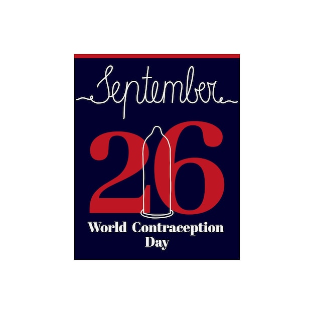 Calendar sheet vector illustration on the theme of World Contraception Day on September 26