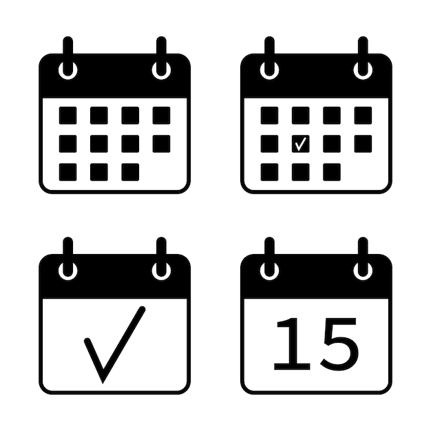 Calendar vector icon set Schedule date meeting deadlines icon