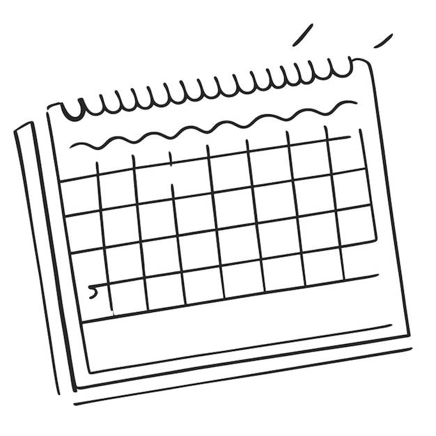 calendar vector illustration doodle line art