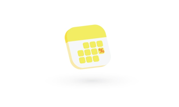 Calendar with percent Online shopping discount event calendar symbol