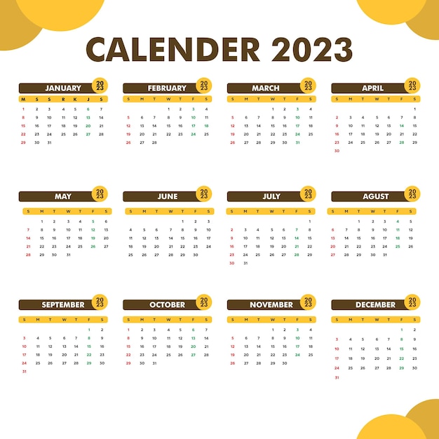 Calender 2023 in simple design